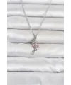 316L Çelik Zincir Gümüş Renk Flamingo Model Kadın Kolye
