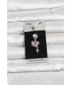316L Cerrahi Çelik Pembe Zirkon Taşlı Model Göbek Piercing