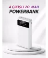 4 Çıkışlı 20.000 MAH Powerbank Taşınabilir Çoklu Giriş