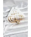 6 Çift Kadın Küpe Seti Gold Renk