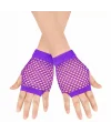 80’ler 90’lar Retro Mor File Parmaksız Kısa Eldiven 11 Cm