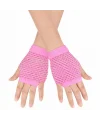 80’ler 90’lar Retro Neon Pembe File Parmaksız Kısa Eldiven 11 Cm