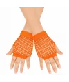 80’ler 90’lar Retro Neon Turuncu File Parmaksız Kısa Eldiven 11 Cm