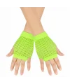 80’ler 90’lar Retro Neon Yeşil File Parmaksız Kısa Eldiven 11 Cm