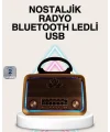 Ahşap Nostaljik Radyo Bluetooth USB SD Kart Destekli