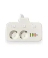 Akım Korumalı 2’li Ayrı Anahtarlı Priz, 2x Priz, 3x Usb, 1x Type-c, 2 Mt Kablo, Hızlı Şarj