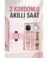 Akıllı Saat Amoled Ekran 3 Kordonlu Aksesuar Hediyeli Sesli Görüşme