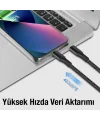 ALLY 1mt 27W Type-C To iPhone Lightning Süper Hızlı Data ve Şarj Kablosu Akım ve Isı Korumalı Halat-(5775)