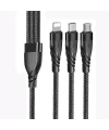 ALLY 3in1 Type-C + USB To Lightning + Type-c + Micro Usb Şarj ve Data Kablosu-(5775)