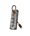 ALLY 5in1 Type-c To USB3.0 + USB2.0 *2 + Type-c PD 100W + HDMI Çoğaltıcı Transparan Hub-(5775)