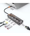 ALLY 5in1 Type-c To USB3.0 + USB2.0 + Type-c PD 100W + HDMI + Ethernet Çoğaltıcı Transparan Hub-(5775)
