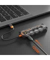 ALLY 5in1 Type-c To USB3.0 + USB2.0 + Type-c PD 100W + HDMI + Ethernet Çoğaltıcı Transparan Hub-(5775)