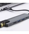 ALLY 5İN1  USB 3.1 Type C To HDMI 2xusb 3.0 RJ45 Ethernet Dönüştürücü Adaptör-(5775)