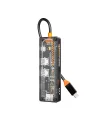 ALLY 6in1 Type-c To USB3.0 + USB2.0 + Type-c PD 100W + SD + TF + HDMI  Çoğaltıcı Transparan Hub-(5775)