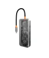 ALLY 8in1 Type-c To USB3.0 + USB2.0 + Type-c + PD + HDMI + SD + TF + Ethernet Çoğaltıcı Transparan H-(5775)