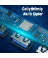 ALLY A-807 5in1 Type-C + USB Girişli USB 3.0 Çoğaltıcı Hub Adaptör-(5775)