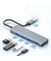 Ally ADS-309A 4in1 USB to USB + Type-C Hub Adaptör Çevirici Dönüştürücü Çoğaltıcı-(5775)