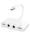 ALLY Andriod Usb Type C 4in1 Otg Ses Adaptörü Çift DC 3.5MM Jack-(5775)