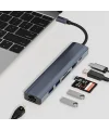 ALLY BYL-2303 7 IN 1 Type-c To USB + Type-c + Ethernet + Kart Okuyucu + HDMI Dönüştürücü Çoğaltıcı H-(5775)