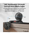 ALLY F410 USB Çift Başlıklı Araç Fanı Oto Fan Vantilatör-(5775)