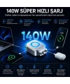 ALLY HyperCharge 140W AI Akıllı Şarj Kesici Adaptör – Şarj Dolunca Otomatik Kapanan Batarya Koruyucu-(5775)