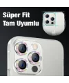 ALLY İphone 12 Pro Max 3D Metal Çerçeveli Kamera Lens Koruyucu-(5775)