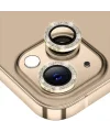 ALLY iPhone 14-14 Plus Diamond Taş İşlemeli Alüminyum Alaşımlı Kamera Lens Koruyucu-(5775)