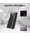 ALLY iPhone 14 Plus 6.7inç Magsafe Uyumlu Manyetik Sert Silikon Kılıf-(5775)