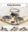 ALLY iPhone 14 Pro-14 Pro Max 3D Metal Çerçeveli Kamera Lens Koruyucu-(5775)