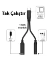 Ally İphone 15 İçin Type-c Şarj + 3.5mm kulaklık 2İn1 Çevirici Adaptör-(5775)