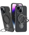 ALLY iPhone 15 Plus İçin Magsafe Uyumlu Standlı Manyetik Silikon Kılıf-(5775)