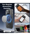 ALLY iPhone 15 Pro Max İçin Magsafe Uyumlu Standlı Manyetik Silikon Kılıf-(5775)