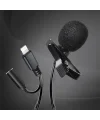 ALLY iPhone Lightning Yaka Mikrofonu+3.5MM jack Profesyonel Youtuber Mikrofonu-(5775)