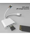 ALLY  NK-101YST PRO Type-c/Lightning to SD-TF Kart Çevirici Adaptör-(5775)