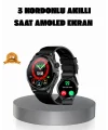 AMOLED Ekranlı Smartwatch – 3 Kordonlu Kalp Atış & Uyku Takipli Akıllı Saat