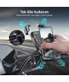 360° Derece Ayarlanabilen Gidon Bağlantılı Bisiklet Motosiklet İçin Abs 4-7.8″ İnç Telefon Tutucu