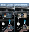 Apple iPhone USB+Lightning Carplay Mirror Adaptör Çevirici -Youtube Netflix Tiktok Video Yansıtıcı-(5775)