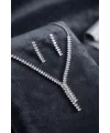 Arpa Zirkon Taşlı Su Yolu Kolye ve Küpe Set