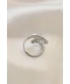 Ayarlamalı Silver Renk Metal Zirkon Taşlı Kanat Yüzük