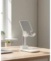 Ayarlanabilir Ergonomik Katlanabilir Masaüstü Telefon Tutucu Beyaz