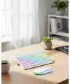 Aydınlatmalı Kablosuz Klavye Mouse Seti Bluetooth Bağlantılı Çoklu Cihaz Uyumlu