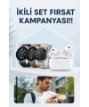 Aynalı Bluetooth Kulaklık Yeni Nesil Akıllı Saat Titreşimli Nabız Ölçer Spor Modları