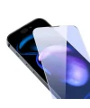 Baseus Crystal iPhone 15 Pro Max Full Koruma Anti Mavi Işık Tempered Cam Ekran Koruyucu 2 Adet Set-(5775)