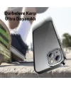 Baseus Glitter iPhone 14 6.1 Renkli Kenar Silikon Kılıf + Tempered Ekran Koruyucu Set-(5775)