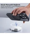 Baseus iPhone 15 Pro Max SkyRing Serisi Standlı Magsafe Manyetik Kılıf + Tempered Ekran Koruyucu Set-(5775)