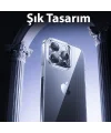 Baseus iPhone 15 Schott Serisi Şeffaf Silikon Kılıf + Tempered Ekran Koruyucu Set-(5775)