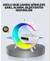 Başucu İçin Tasarlanmış Kablosuz Şarjlı Gece Lambası ve Bluetooth Ses Sistemi