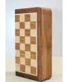 Özel Vernikli Mıknatıs Taşlı Ahşap Katlanabilir Kutulu Satranç Oyunu 17.5 Cm G221