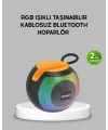 Bluetooth 5.0 Hoparlör – RGB Işıklı Güçlü Bas ve 360° Surround Ses