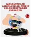 Bluetooth 5.0 Kablosuz Şarj Rampalı FM Radyo ve RGB Işıklı Hoparlör